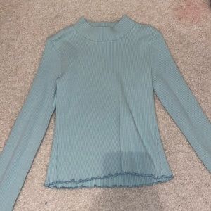 Teal mock neck shirt